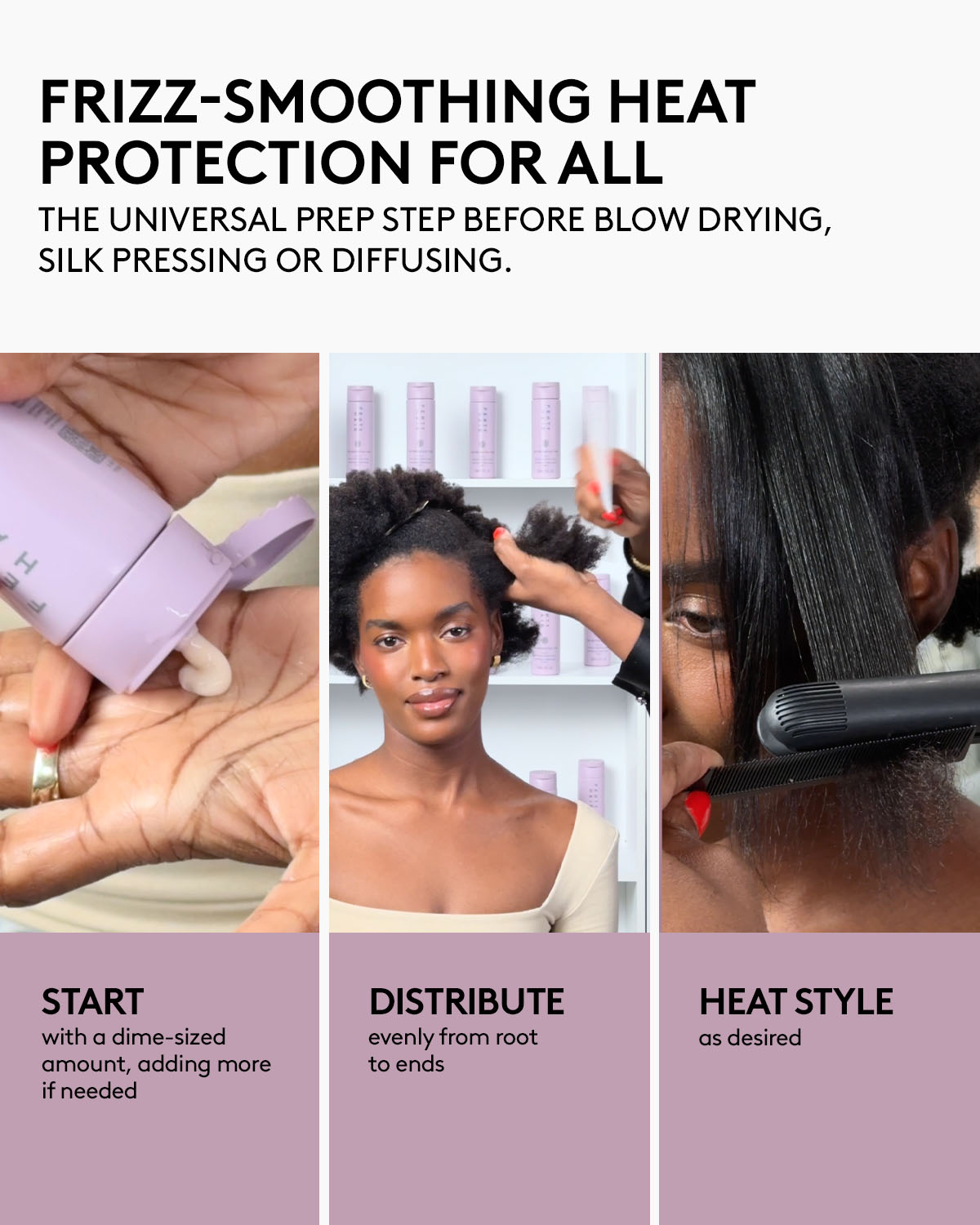 Fenty Beauty Protective Type crème cheveux thermo 450°F anti-frisottis