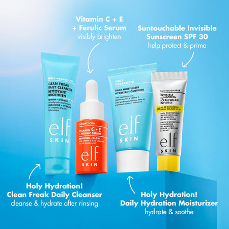 e.l.f. Moisturizers Wake Up kit soin visage hydratant éclat voyage