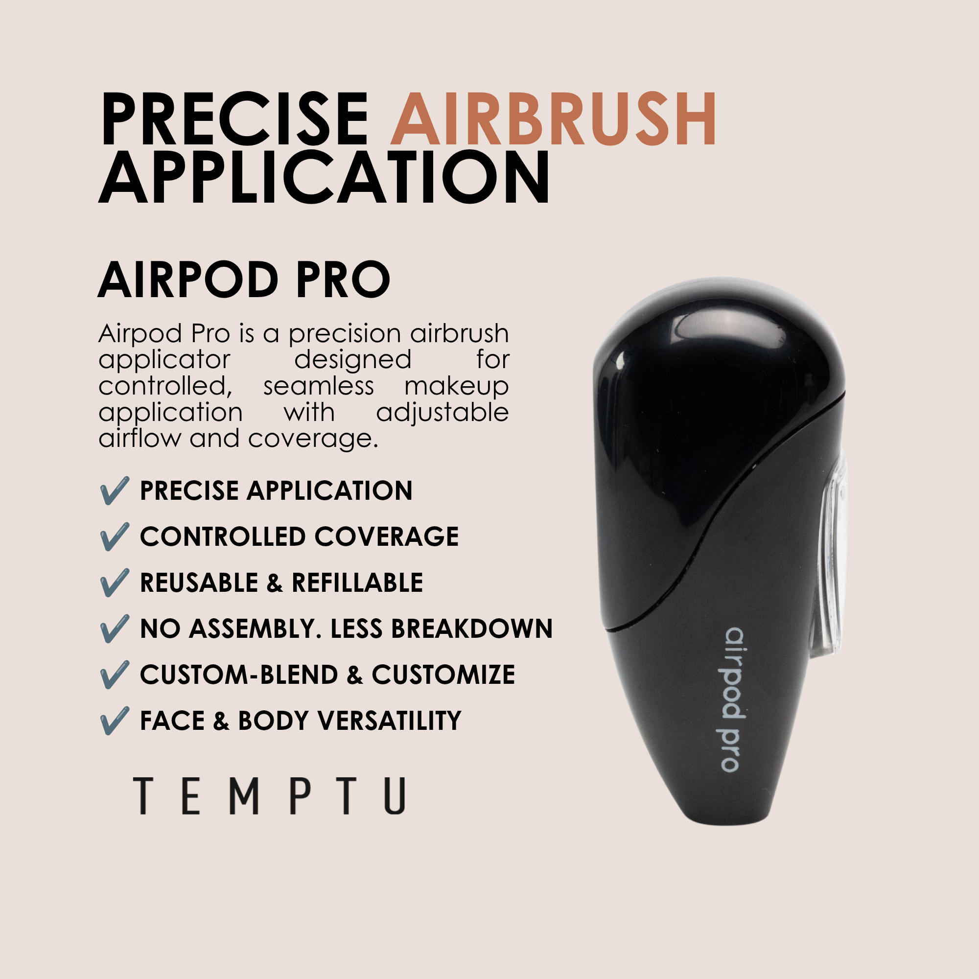 TEMPTU Airpod Pro Cartouche Aérographe Original 2 mL
