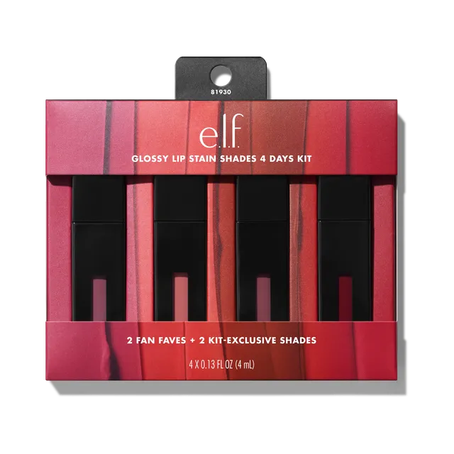 e.l.f. Lips Glossy Lip Stain rouge à lèvres kit 4 teintes longue tenue