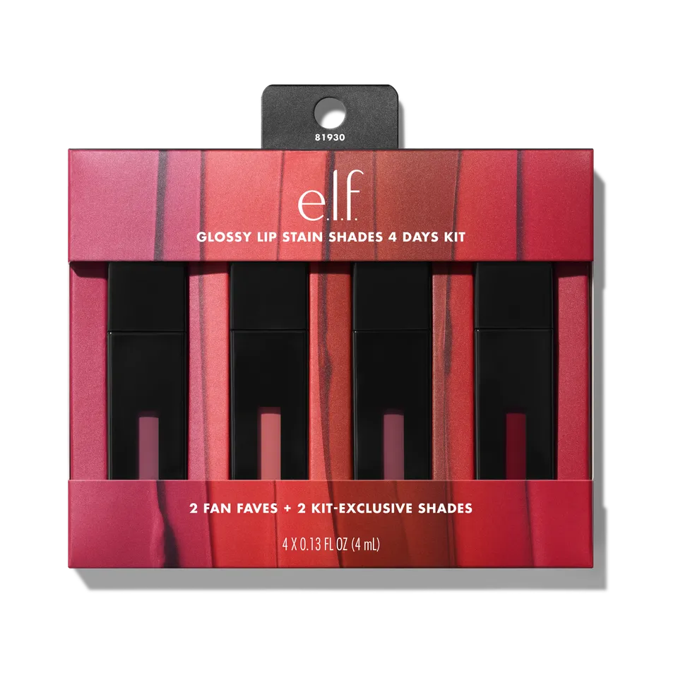 e.l.f. Lips Glossy Lip Stain rouge à lèvres kit 4 teintes longue tenue