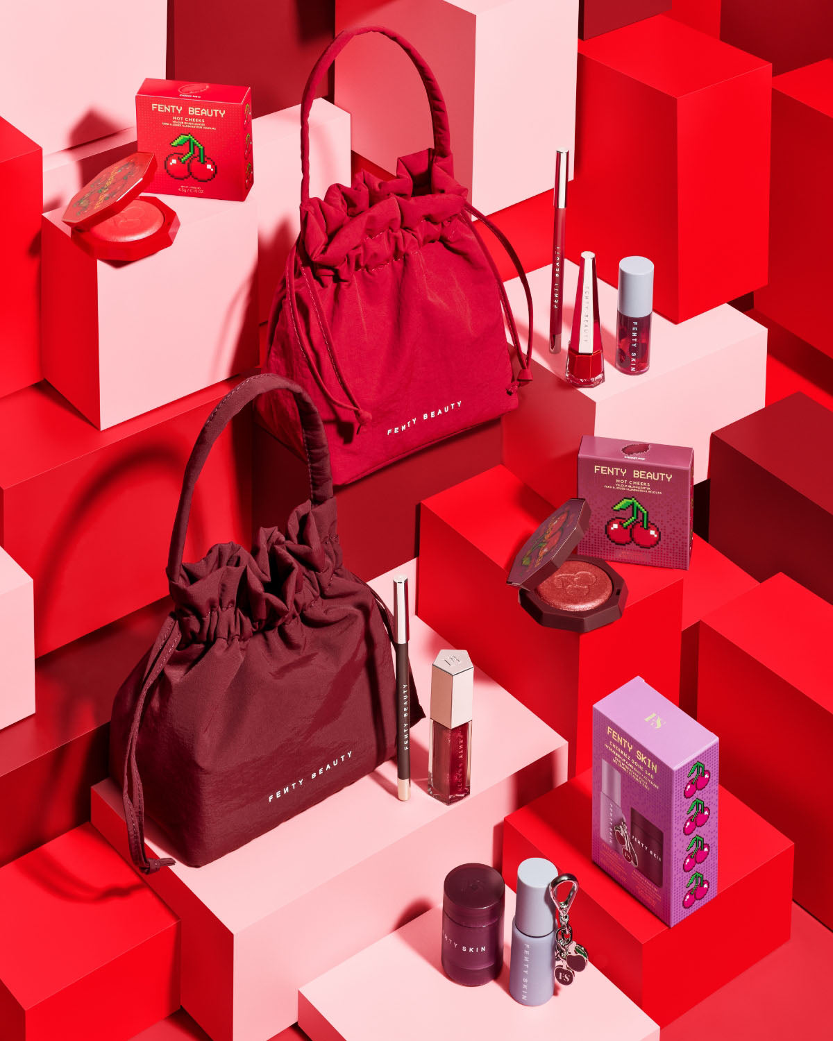 Fenty Beauty Cherry Mouth coffret lèvres 3 pièces cerise édition limitée
