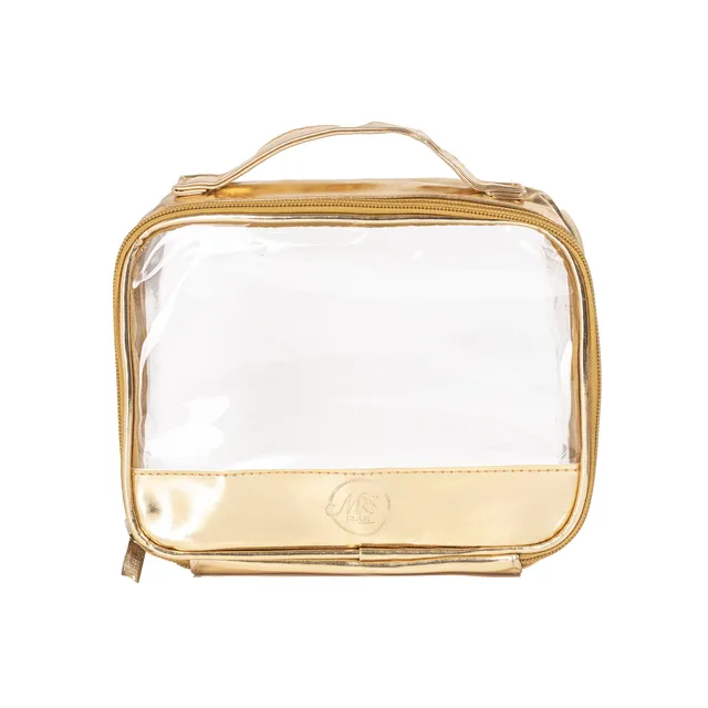 Mrs Glam Gold trousse maquillage transparente voyage