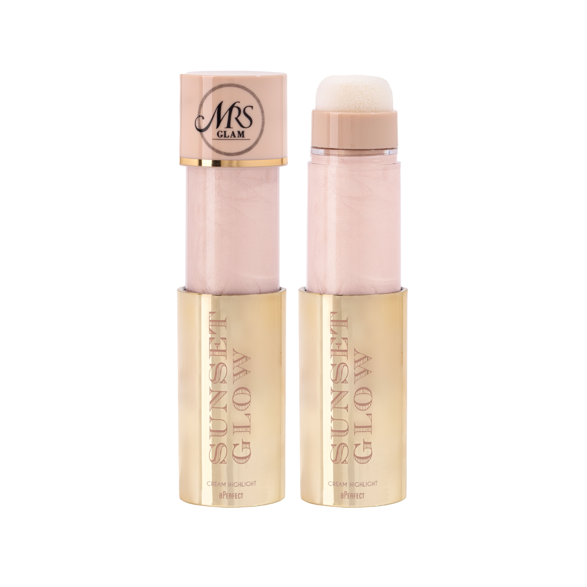 Mrs Glam Sunset Glow highlighter crème Liquid Gold fini lumineux