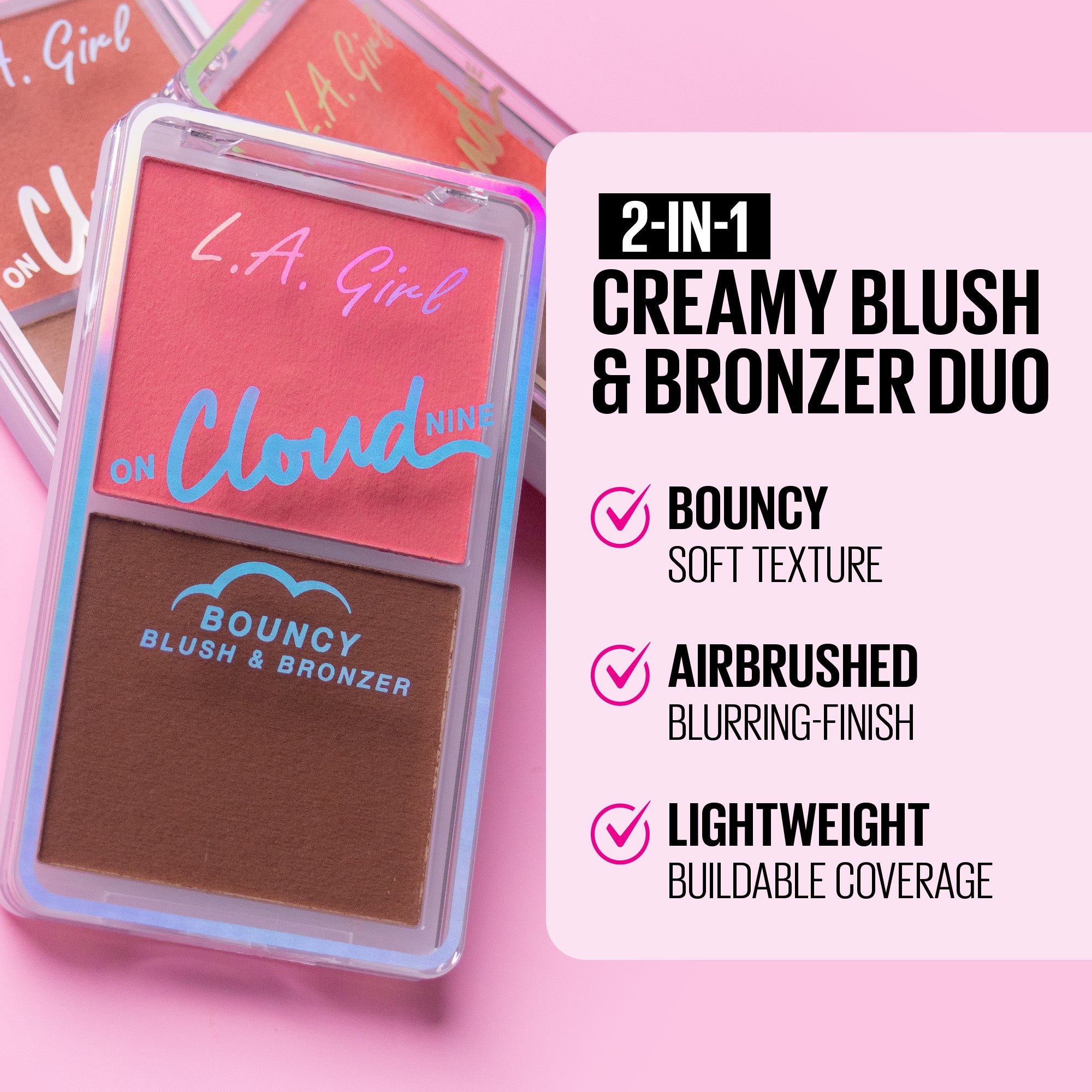 L.A. Girl On Cloud Nine GBL498 Dreamy Pink blush bronzer