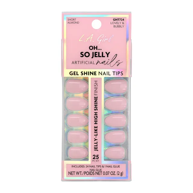 L.A. Girl Nails Oh So Jelly GNT724G faux ongles Lovely & Bubbly x24