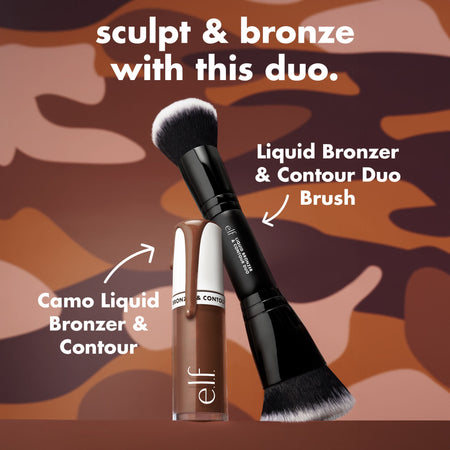 e.l.f. Liquid Bronzer & Contour Duo Brush pinceau double